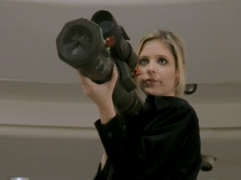 Buffy introduces The Judge to modern weaponry